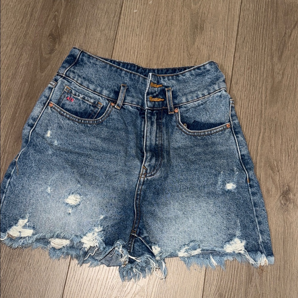 Distressed Denim Shorts